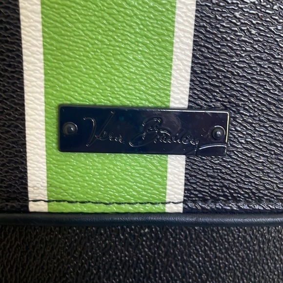 Vera Bradley Striped Crossbody Bag Green/Navy - Picture 3 of 7